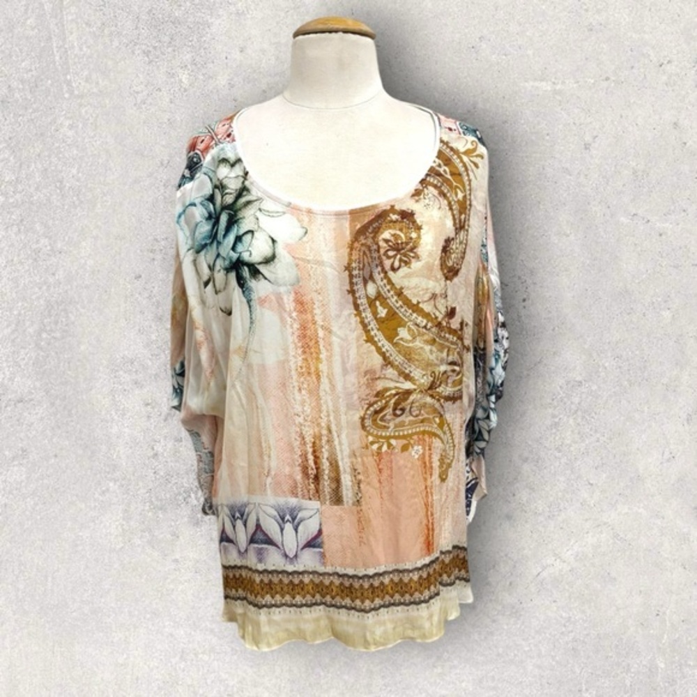 NWT Chicos washed paisley poncho